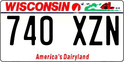 WI license plate 740XZN