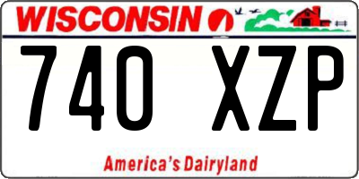 WI license plate 740XZP