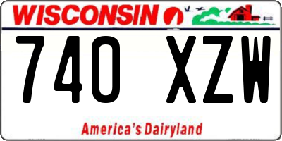 WI license plate 740XZW