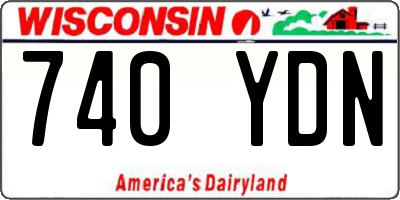 WI license plate 740YDN