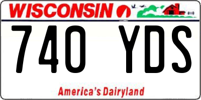 WI license plate 740YDS