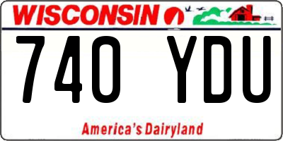 WI license plate 740YDU