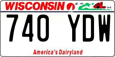WI license plate 740YDW