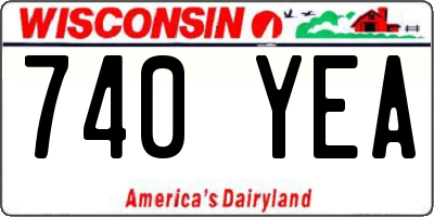WI license plate 740YEA