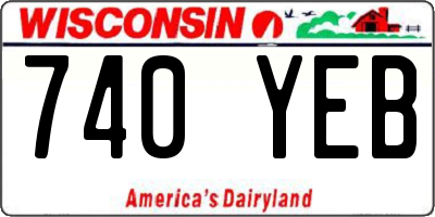 WI license plate 740YEB