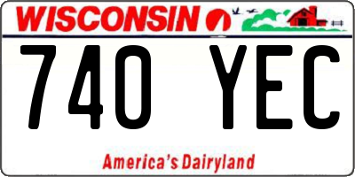 WI license plate 740YEC
