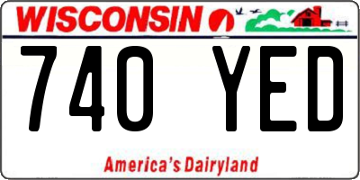 WI license plate 740YED