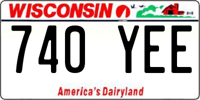 WI license plate 740YEE