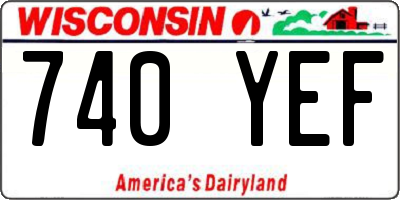 WI license plate 740YEF