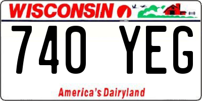 WI license plate 740YEG