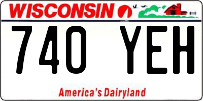 WI license plate 740YEH
