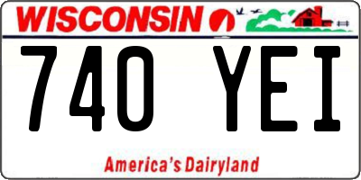 WI license plate 740YEI
