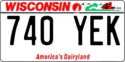 WI license plate 740YEK