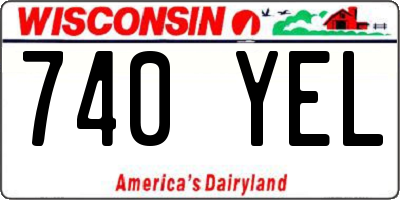 WI license plate 740YEL