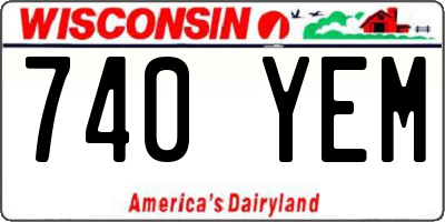 WI license plate 740YEM