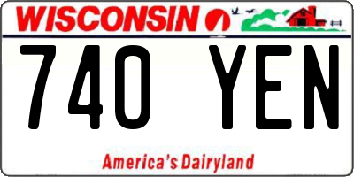 WI license plate 740YEN