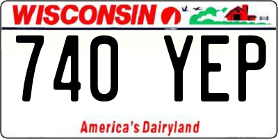 WI license plate 740YEP