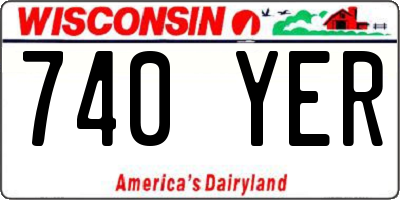 WI license plate 740YER