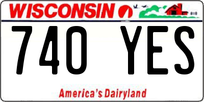 WI license plate 740YES