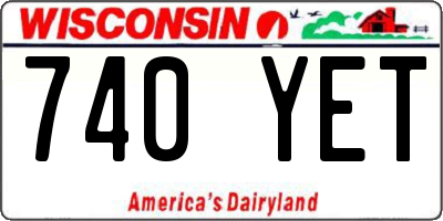 WI license plate 740YET