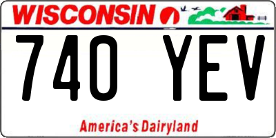 WI license plate 740YEV