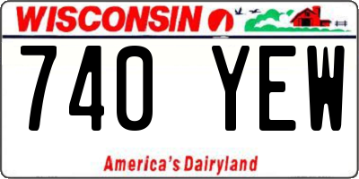 WI license plate 740YEW