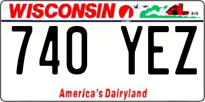 WI license plate 740YEZ