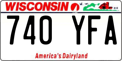 WI license plate 740YFA