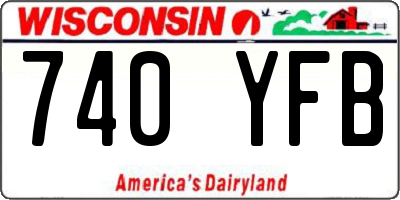 WI license plate 740YFB