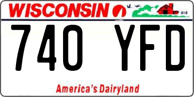 WI license plate 740YFD