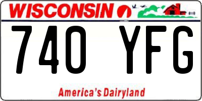 WI license plate 740YFG