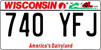 WI license plate 740YFJ