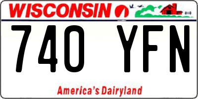 WI license plate 740YFN