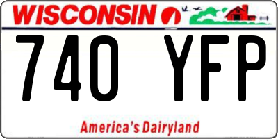WI license plate 740YFP