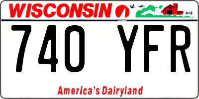 WI license plate 740YFR