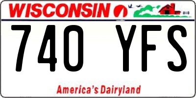 WI license plate 740YFS