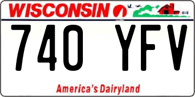 WI license plate 740YFV