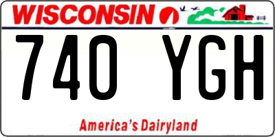 WI license plate 740YGH