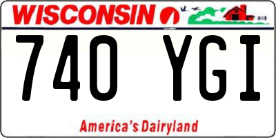 WI license plate 740YGI