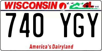 WI license plate 740YGY