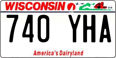 WI license plate 740YHA