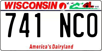 WI license plate 741NCO