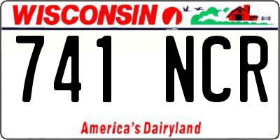 WI license plate 741NCR