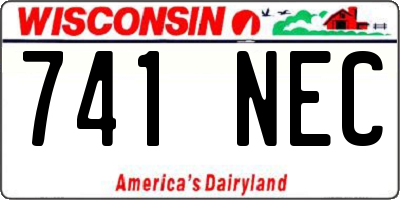 WI license plate 741NEC