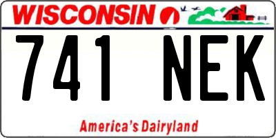 WI license plate 741NEK