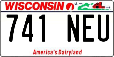 WI license plate 741NEU