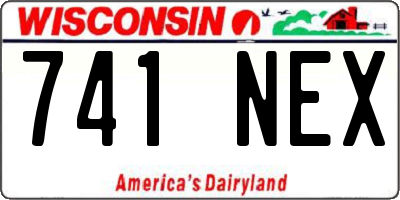 WI license plate 741NEX