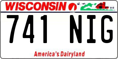 WI license plate 741NIG