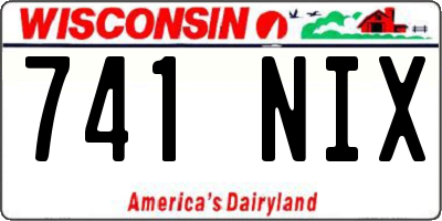 WI license plate 741NIX