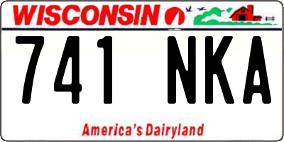 WI license plate 741NKA